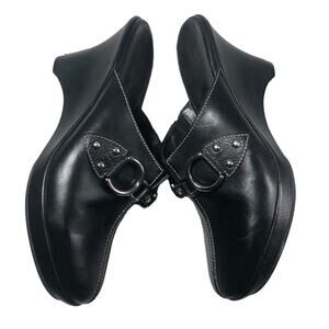 Cole Haan black Leather clogs 7